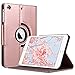 iPad Mini 2 Case, iPad Mini Case, iPad Mini 3 Case, ULAK 360 Degree Rotating Smart Synthetic Leather Stand Case Cover for Apple iPad Mini 1/2/3 with Auto Sleep/Wake Function (Rose Gold)