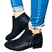 Boots for Women Ankle Winter Low Heel Western Side Zipper Pointed Toe Solid Color