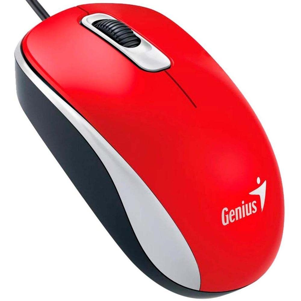 Genius DX-110 PC Mouse, PC/Mac, 2 Ways, Red, 31010116104
