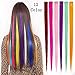 Bundle 12 Pieces of 20 Inches Multi-colors Party Highlights Colorful Clip in Synthetic Hair Extensions,straight Long Hairpieces