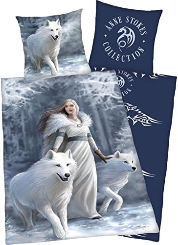 Anne Stokes Wolves Single/US Twin Duvet Cover and Pillowcase Set
