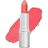 Honeybee Gardens Truly Natural Long Lasting Lipstick, Bermuda, Matte Medium Coral Pink, Naturally Hydrating & Nourishing, Vegan, Gluten-Free & Cruelty-Free, 0.11 oz / 3 g
