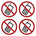 dealzEpic - No Cell Phone/Mobile Phone is Prohibited Sign | Self Adhesive Vinyl Decal Sticker | Pack of 4 Pcs