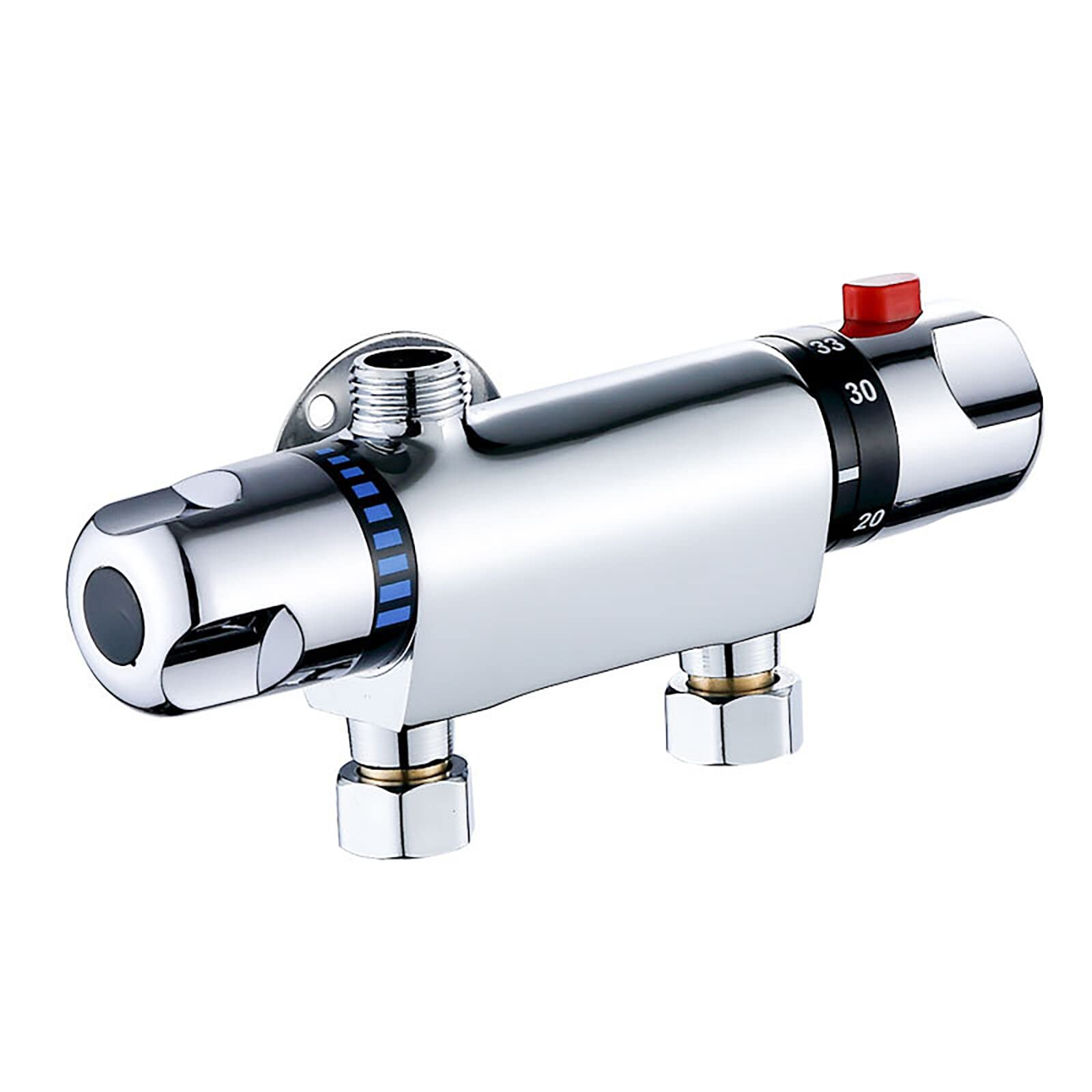 Zjyufy Thermostatic Shower Mixer, Shower Valve, Wall Mounted Shower Mixer Tap, Anti- Scald, Hot Cold Water Temperature Control Valve