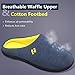 RockDove Men's Original Two-Tone Memory Foam Slipper, Size 11-12 US Men, Blue/Maize
