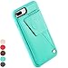 iPhone 8 Plus Wallet Case, iPhone 8 Plus Card Holder Case, ZVEdeng iPhone 7 Plus Wallet Case with Credit Card Holder, Shockproof Protective Cover for iPhone 7 Plus/8Plus 5.5inch-Mint Green