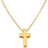HotMixCold Tiny Cross Necklace/Minimal Necklace, Handmade, Religious Necklace, Silver or Gold Cross Necklace