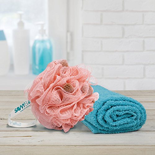 2 Size Bath Sponges Loofah Body Skin Deep Clean 4 Packs Mesh Pouf