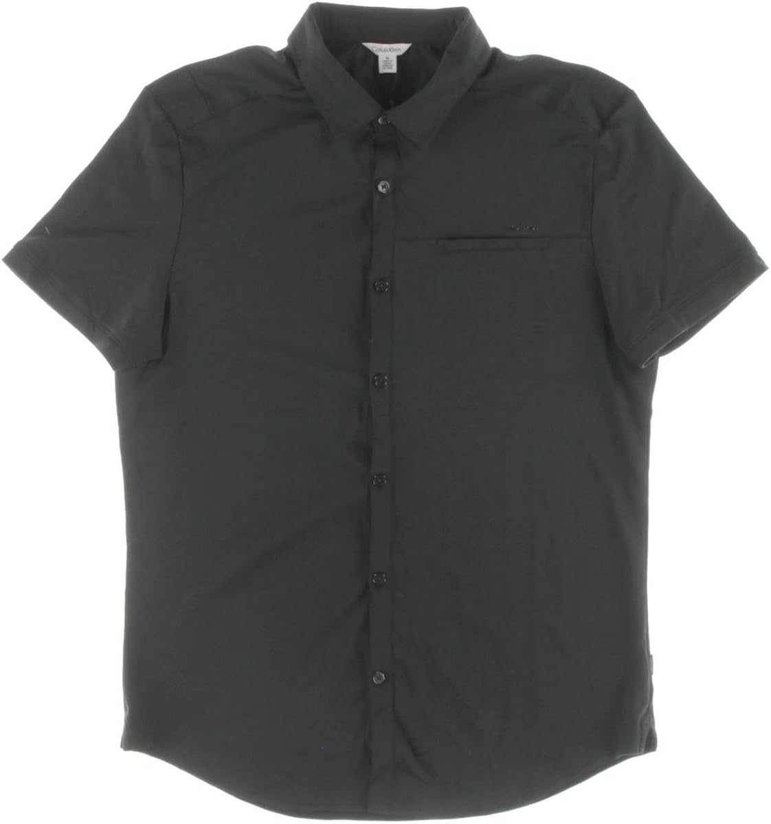 Calvin Klein Men's ShortSleeve Modeled Interlock Knit ButtonDown