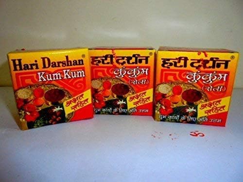 4 packs of 40g Natural and pure Kumkum Tika for Aupiciousness -Diwali Navratri Durga Puja -Hindu Puja -Sindoor- Roli -Havan -Religious