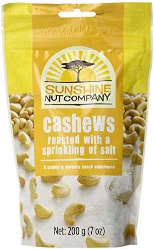 Sunshine Nut Company Cashews Roasted with a Sprinkling of Salt, 7 Ounce (Pack of 12) by Sunshine Nut Company