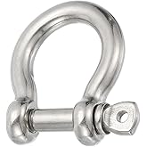 PATIKIL Screw Pin Shackle 11.5mm 7/16" 1940lb, 316 Stainless Steel Forged Bow Shackle Marine Grade for Chains Wire Rope Outdoor, Silver