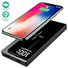 Yizer Powerbank 20000 mAh externe accu, draadloze powerbank met 2 uitgangen en LCD-digitaal display, draagbare oplader…