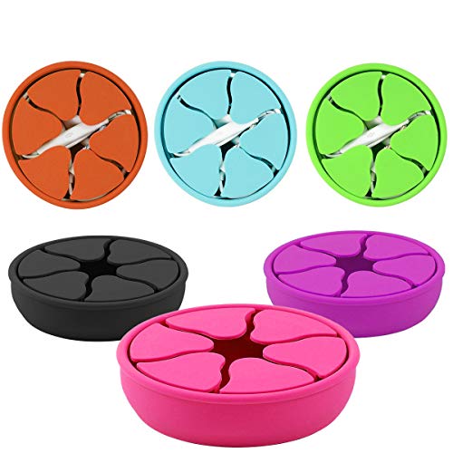Newseego Earphone Earbud Storage Holder Case Soft Silicone Cable Winder Tangle-Free Wrap Portable Earbud Cord Box AirPods-4 Pack