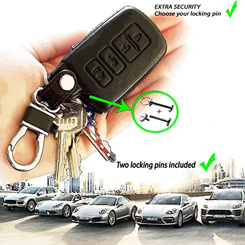 Massimiliano Incas Dobrev 4 Buttons Genuine Leather Case Protector Key Fob Cover Smart Car Remote Holder for Toyota Camry Highlander RAV4 Avalon - Thumbnail 5