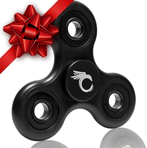 Cool Fidget Spinner Toy - Black Hand Spinner, Finger Figit Toy with Nice Gift Case