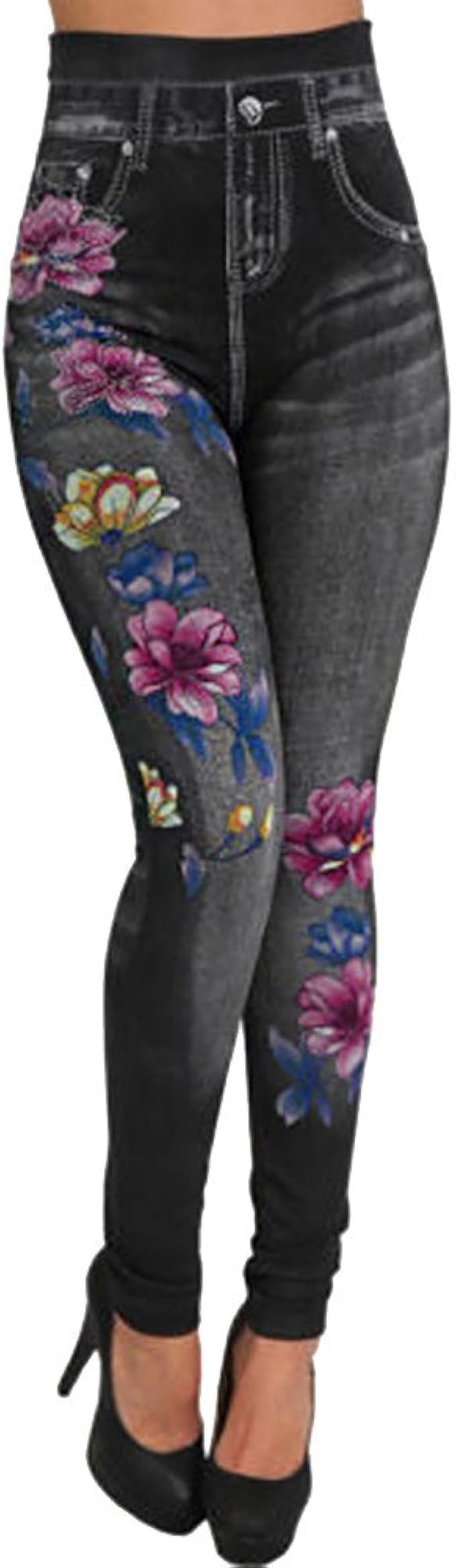 floral print jeans womens