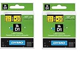 DYMO Standard D1 Labeling Tape Black on Yellow 45018 2 PACK