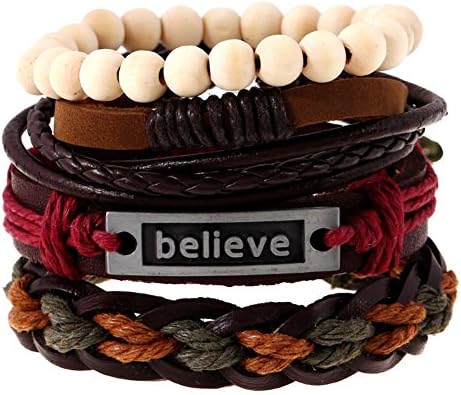 HSDZ Simple Retro Multilayer Hand Woven Bracelet Jewelry Leather Wristbands Bracelets