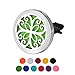 HOUSWEETY Car Air Freshener Aromatherapy Essential Oil Diffuser - Butterfly Stainless Steel Locket,11 Refill Pads (Butterfly-30mm)