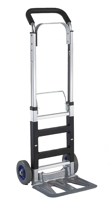 T-EQUIP ALU-120 - Carretilla de aluminio, plegable y manual, plataforma