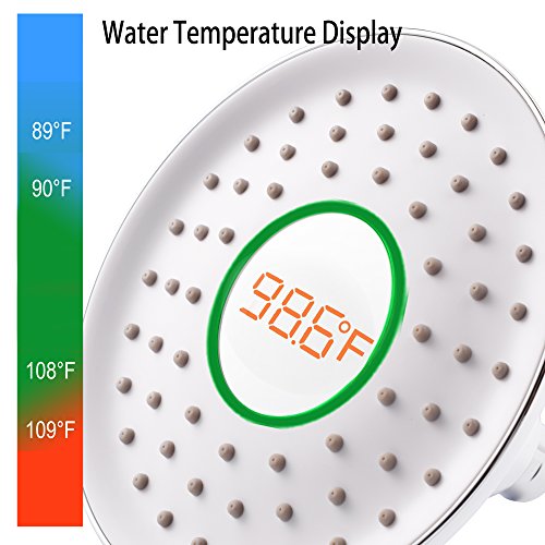 YOO.MEE Magic Rain Shower Heads with LED Mirror Display Water Gallon
