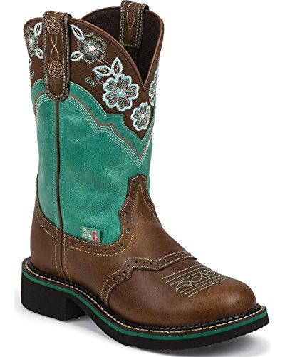 Justin Boots Women's Gypsy Collection 11" Soft Toe Boot,Tan Jaguar/Tira Turquoise,6.5 B US