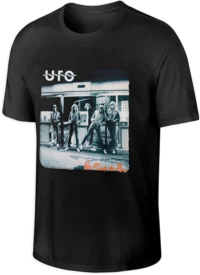 UFO Band Men's Crewneck T Shirt Stylish Top Black,Black,Large Amazon