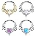 Xpircn 16G Opal Stainless Steel Nose Rings Hoop Septum Clicker Jewelry Cartilage Tragus Daith Earrings Piercing Jewelry