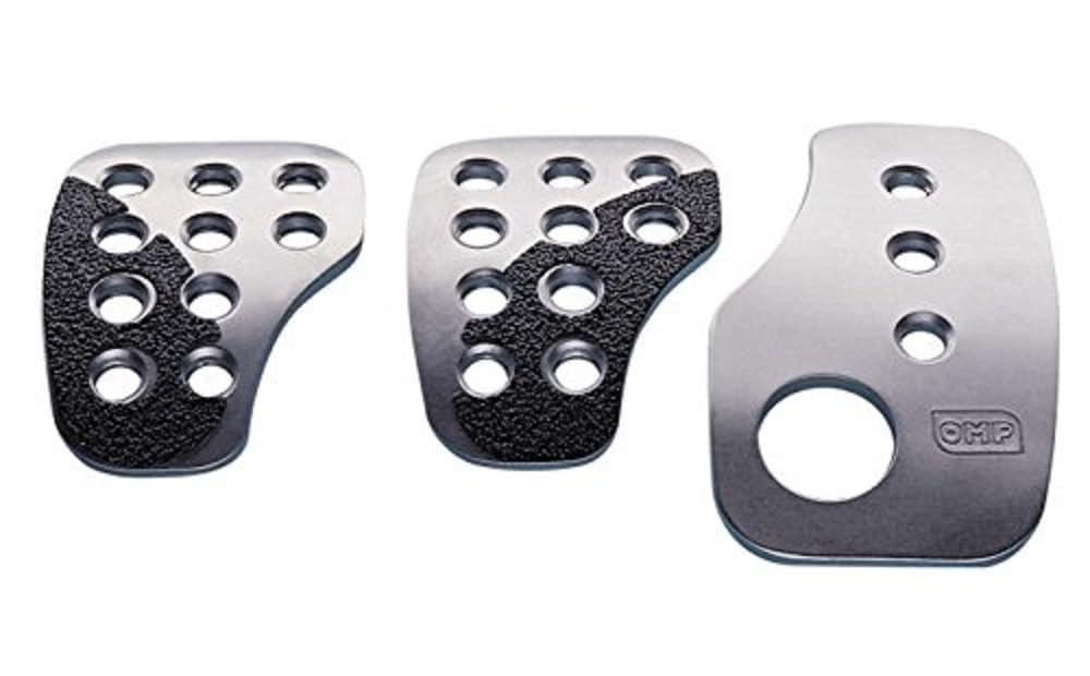 Omp ompoa/1040/A Sports Pedals in Aluminium, Silver, Set of 3
