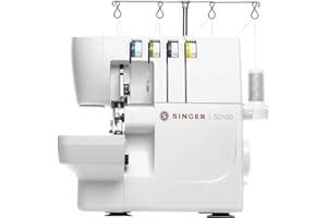 SINGER S0100 Metal Frame Serger with Accessory Kit | Overlock Machine with 6 Built-in Stitches, 2-3-4 Thread Capability, Adjustable Tension & Stitch Length, 1300 Stiches per Minute & Differential Feed