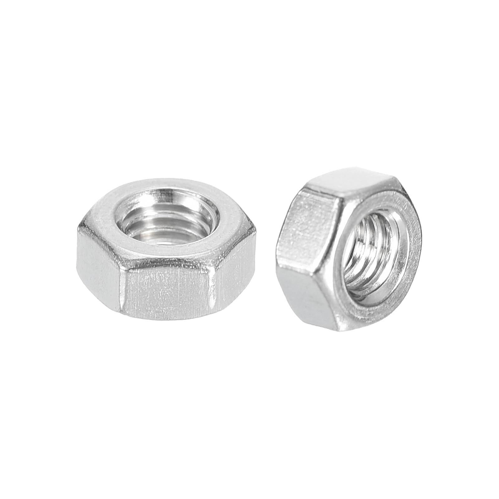 METALLIXITY Hex Nuts (M8x1.25mm) 30Pcs, 304 Stainless Steel Metric Coarse Thread Hexagon Nut Hardware - for DIY Home Repair Machinery, Silver