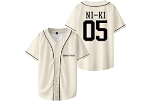 UJKHNBMR ENHYPEN NI-KI Merch V-Neck Shirts Baseball Jersey Shirt Women Men Fashion Casual Short Sleeve