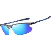 DUCO Mens Sports Polarized Sunglasses Ultralight Carbon Fiber Sun Glasses Driving Fishing Golf UV400 Protection Shades DC8335