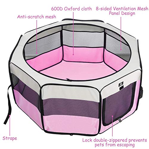 XZONE PET Portable Foldable Pet Dog Cat Playpen Crates Kennel/Premium