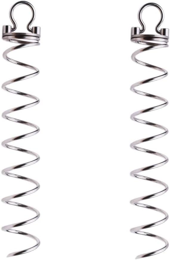GOOYOOU Spiral Ground Anchor，12 Inches Stainless Steel Folding Ring for Securing Trampoline，Solid Steel Earth Auger Swing Sets, Tents, Canopies, Tarps，2PCS