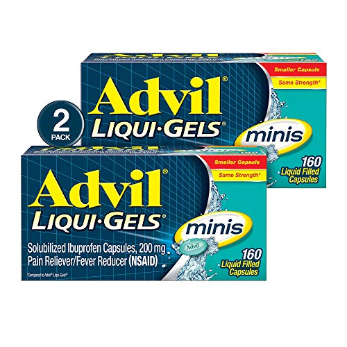 Advil Liqui-Gels minis (Two Pack of 160 Count - 320 Count) Pain Reliever / Fever Reducer Liquid Filled Capsules, 200mg Ibuprofen, Easy to Swallow, Temporary Pain Relief