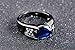 Huanhuan Men's Black Gold Filled Blue Sapphire CZ Solitaire Ring Anniversary Gifts Rings Size 8 to 11