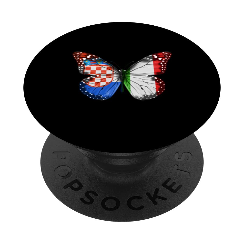 Croatian Italian Flag Butterfly PopSockets Swappable PopGrip