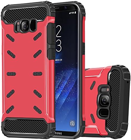 Samsung Galaxy S8 Plus Case,ANIYOH Shockproof Rugged Armor Case Aluminium Metal Shell + Soft Silicone Anti-knock Phone Cover For Samsung S8 Plus [High Impact Resistant] (Red/Black)