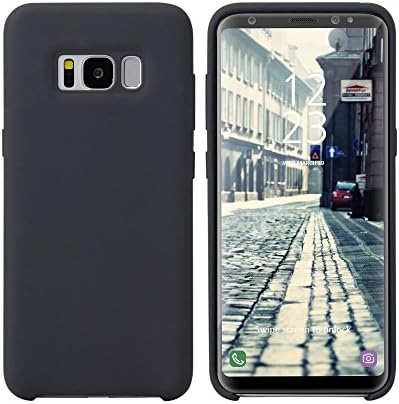 Samsung Galaxy S8 Silicone Case, LISI Slim Silicone Gel Rubber Shockproof Protection Cell Phone Case with Soft Microfiber Lining Perfect Fit for Galaxy S8 5.8 inches(Navy Blue)