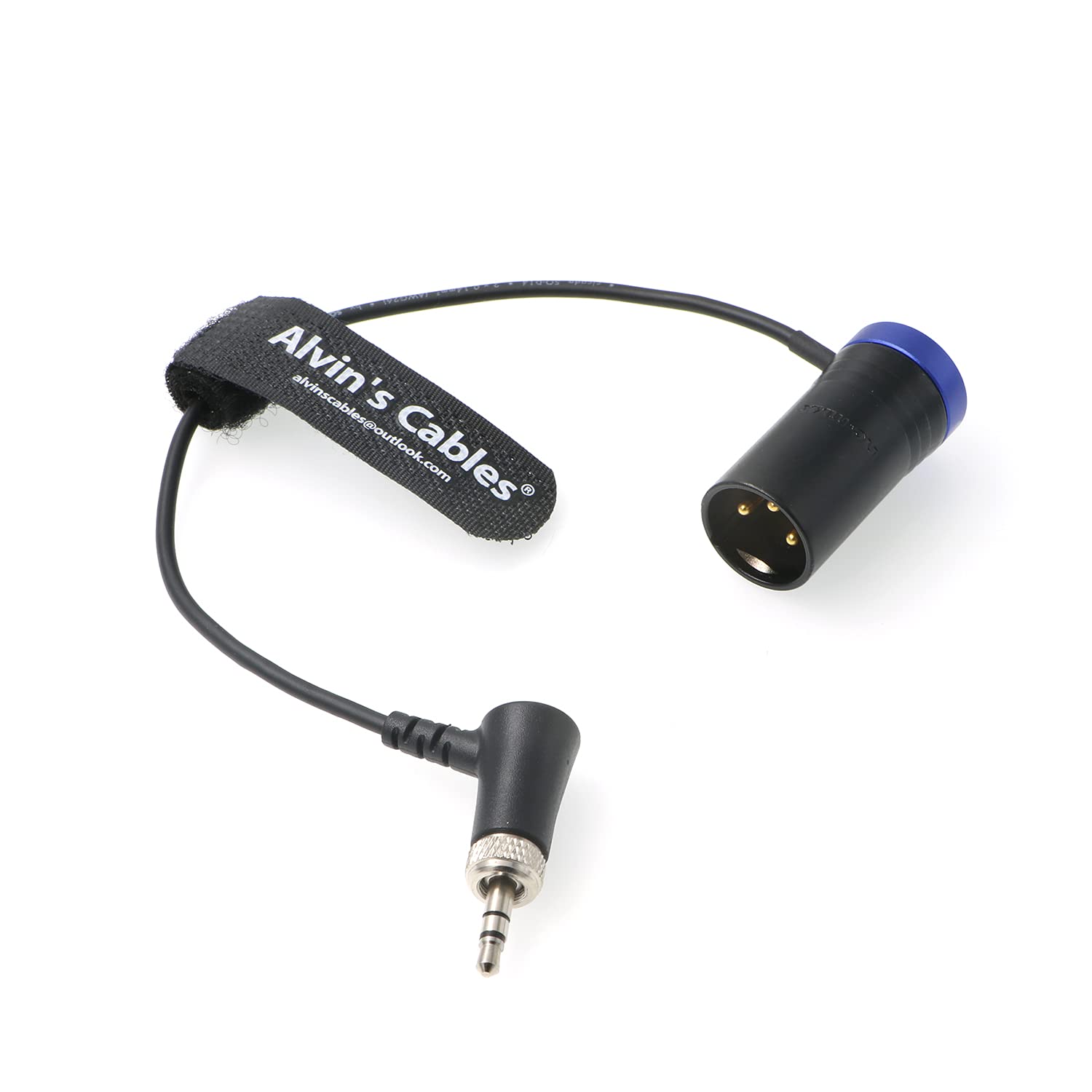 Low-Profile Audio-Cable for Sennheiser-EK-2000 XLR 3-Pin Male to Locking-3.5mm-TRS Right-angle Balanced Cable for Sound Devices 633 688 Zaxcom Zoom Alvin's Cables Blue
