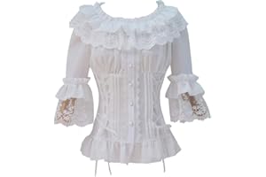 Smiling Angel Ruffle Retro Chiffon Half Sleeve Victorian Lolita White Blouse