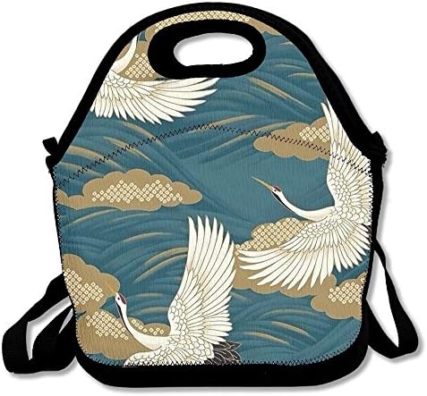 Sea Crane Art Funny Lunch Bag Insulated Lunch Tote Bags Bento Cooler Bag