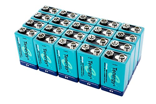 20 pieces of Tenergy 9V 250mAh NiMH high capacity rechargeable Batteries