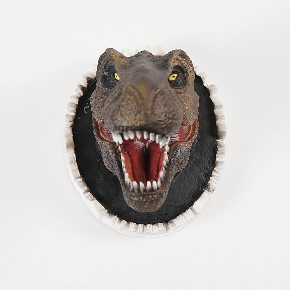 Prevessel Rex Dinosaur Ornaments, Funny Personality Wall Mounted Head Statue, Living Room Bedroom Wall Halloween Party Decoratio