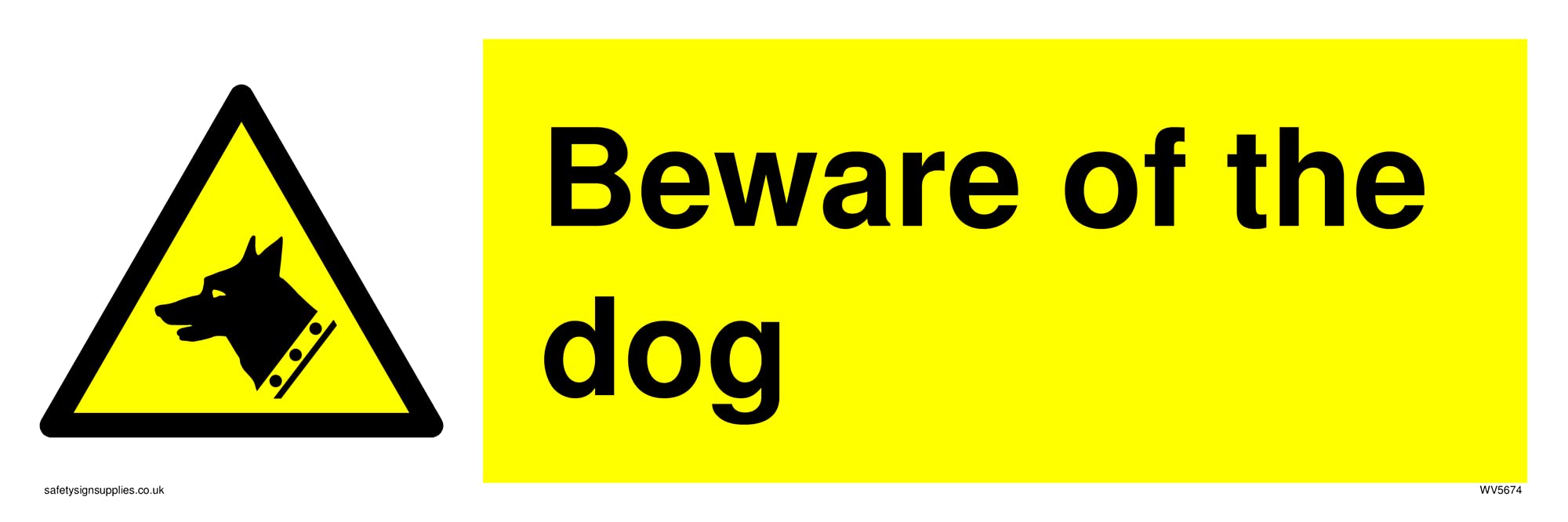 Beware of the dog with dog warning symbol Sign - 300x100mm - L31