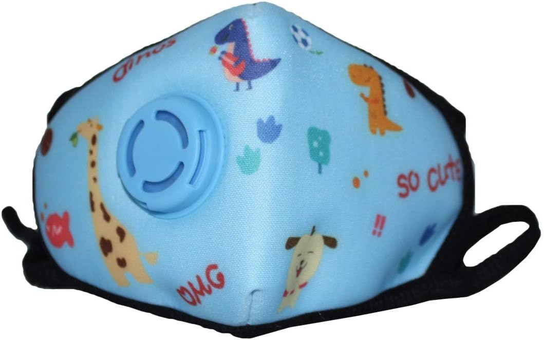 Healthy Air Mask® Children's Blue Cartoon Mask w/Exhale Valve + 2 Filters