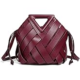 Vegan Leather Clutch Purses for Women Woven Small Crossbody Shoulder Bag Cute Top Handle Handbags Satchels 2026