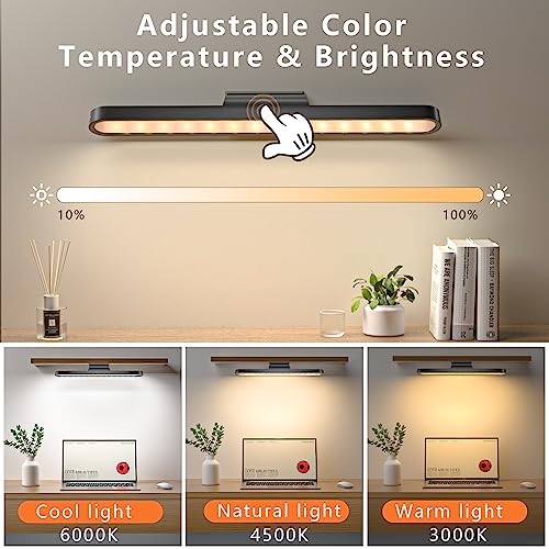 Wireless Desk Lamp 2500 mAh LED Under Cabinet Light Magnetic LED Touch Control Dimmable Night Light Desk Light USB Rechargeable for Under Cabinet, Kitchen, Reading, Working